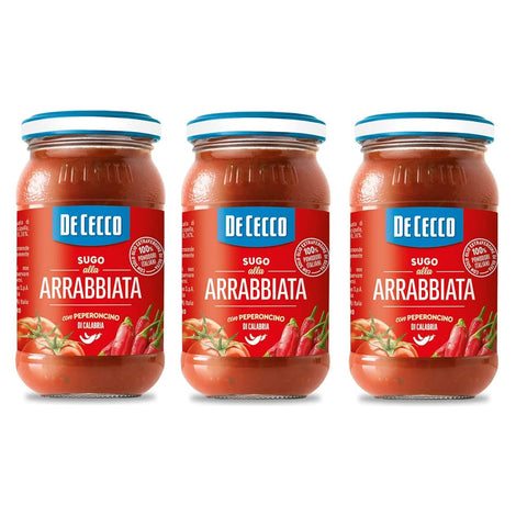 De Cecco Pastasaucen De Cecco Sugo all'Arrabbiata con Peperoncino di Calabria Sauce mit Kalabrische Chili 100 % Tomaten 3x 200g italienisch Original 8001250006820