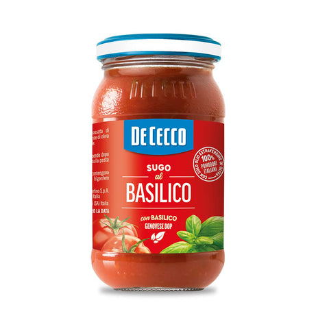 De Cecco Sugo al Basilico Genovese DOP Sauce mit Genoveser Basilikum mit 100% italienischen Tomaten 200 g italienisch Original Pastasauce