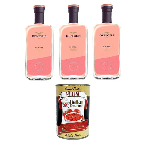 De Nigris Koch- & Backzutaten De Nigris Excellence Line - Roseoro süßer Rotweinessig 8,5 Oz 3x250 ml | mit Balsamico-Essig aus Modena IGP Italien, süß-saures Gewürz | Gealtert Original italienisch inkl. Italian Gourmet Polpa 400g 8032804040014