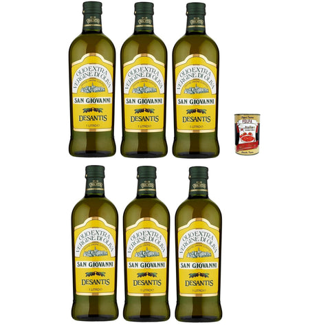 De santis Desantis Olio Extra Vergine di Oliva San Giovanni extra nativ Öl Olivenöl 6x1 Lt italienisch Original + kostenlos Polpa 400 g