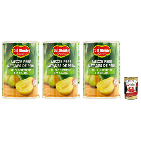 Del Monte Mezze Pere in Sciroppo Halbe Birnen in Sirup Frucht in Sirup Dose 3x 420g italienisch Original