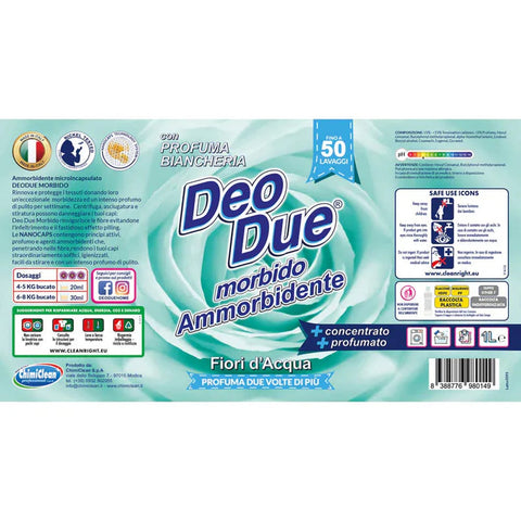 Deo Due Flüssiger Weichspüler Deo Due Ammorbidente Fiori d’Acqua Weichspüler 1 Liter 3x italienisch Original