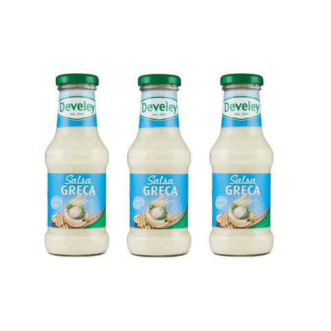 Develey Salsa Greca Griechische Soße Glutenfrei würzsauce Tafelsauce Sauce Ideal zu Gemüse Glasflasche 250 ml italienisch Original