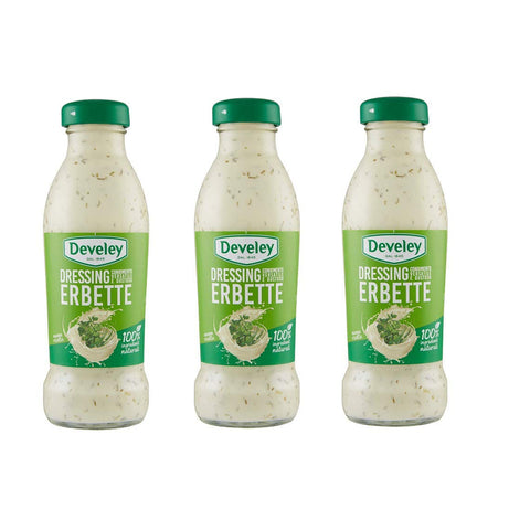 Develey Dressing Erbette Kräutersauce würzsauce Tafelsauce 100% natürliche Zutaten Glutenfrei Glasflasche 230 ml 3x italienisch Original