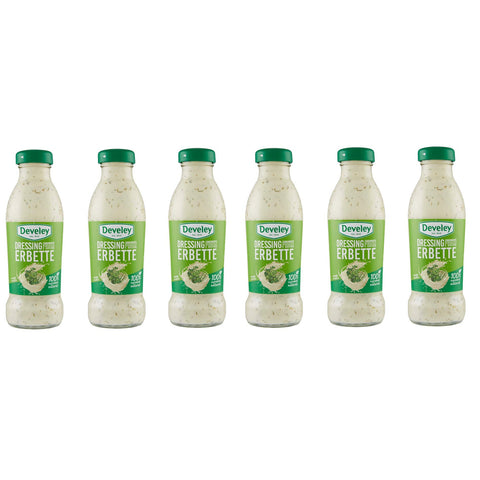 Develey Dressing Erbette Kräutersauce würzsauce Tafelsauce 100% natürliche Zutaten Glutenfrei Glasflasche 6x230ml Original italienisch