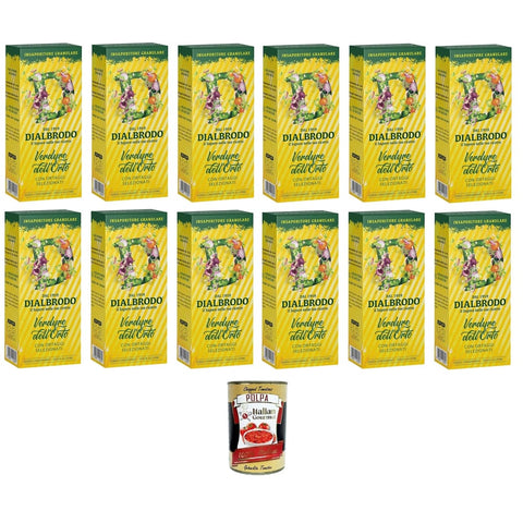 Dialbrodo Gewürzmischungen Dialbrodo Insaporitore Granulare Verdure dell'Orto Granulatgewürz für Gartengemüse 12x250gr Original italienisch inkl. Italian Gourmet Polpa 400g 8032804040014