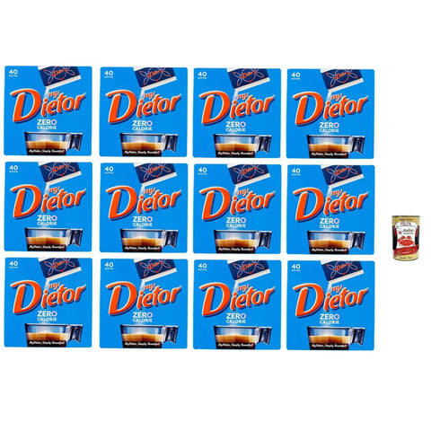 Dietor Snack Kuchen & Backwaren Dietor my Zero Calorie, Natürlicher Süßstoff 0 kcal, Glutenfrei, gluten free, Ohne Aspartam, 12x 40 Beutel Original italienisch inkl. Italian Gourmet Polpa 400g 8013399153167