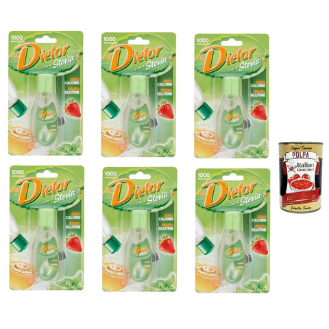 Dietor Snack Kuchen & Backwaren Dietor MyDietor Cuor di Stevia, Natürlicher flüssiger Süßstoff 0 kcal, Glutenfrei, gluten free, Ohne Aspartam 6x 50 ml Original italienisch inkl. Italian Gourmet Polpa 400g 8013399153488
