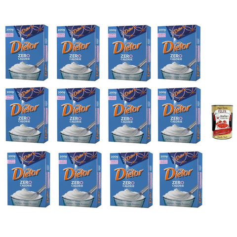 Dietor Süßstoffe Dietor my Zero Calorie, Natürlicher Süßstoff 0 kcal, Glutenfrei, gluten free, Ohne Aspartam, in Pulverform 12x 200g Original italienisch inkl. Italian Gourmet Polpa 400g 8002680502050