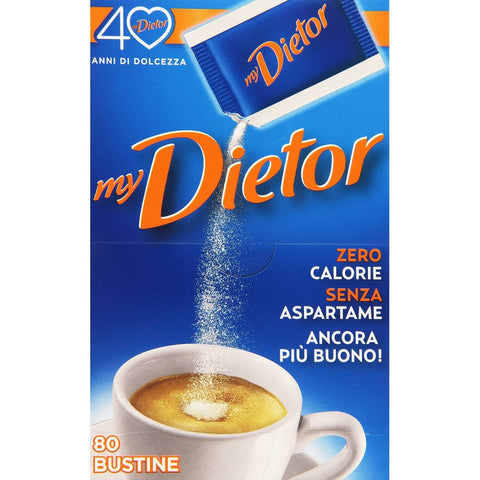 Dietor Süßstoffe Dietor Süßstoffbeutel, keine Kalorien, ohne Aspartam, 80 x 0,8 g, insgesamt: 64 g Süßstoffe italienisch Original 8013399153174