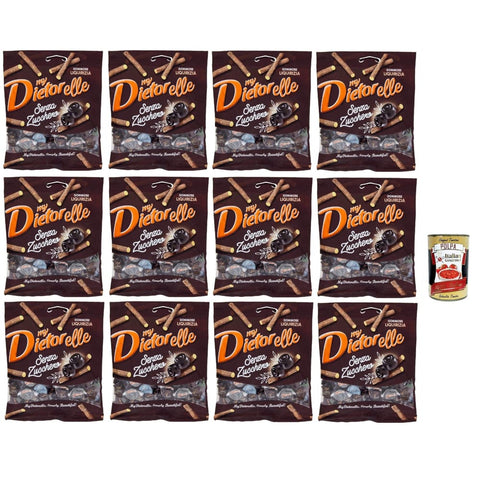 Dietorelle Snack Kuchen & Backwaren Dietorelle My Dietorelle Caramelle Gommose al Gusto di Liquirizia, Gummibonbonbons mit dem Geschmack von Süßholz, 100% vegan, Zucker ohne glutenfrei 12x 70 g inkl. Italian Gourmet polpa 400g Original italienisch 0