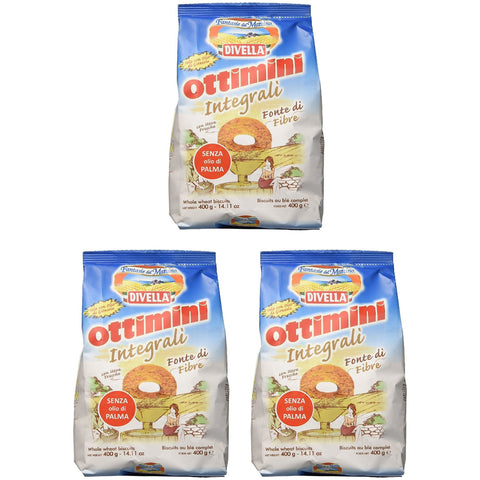 Divella Ottimini Integrali Vollkornkekse Biscuits Cookies italienische Kekse 3x400g Original italienisch
