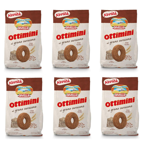 Divella Ottimini al Grano Saraceno Buchweizen Shortbread Kekse italienische Kekse 300 g 6x italienisch Original