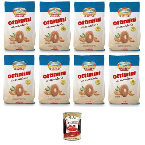 Divella Ottimini alle Mandorle mit Mandeln 8x350 g italienisch Original Pastasauce + kostenlos polpa 400 g