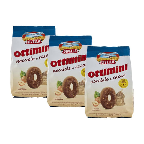 Divella Kekse Divella Ottimini Nocciole e Cacao Haselnüsse und Kakao 3x350gr 8005121213874