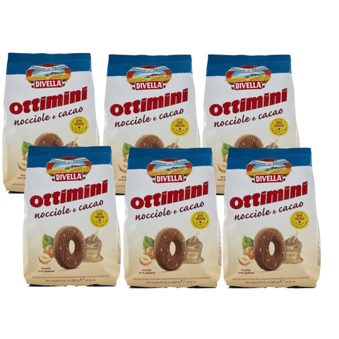 Divella Kekse Divella Ottimini Nocciole e Cacao Haselnüsse und Kakao 6x350gr 8005121213874