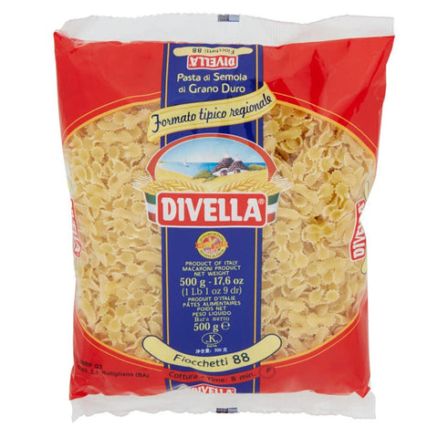 Divella Fiocchetti N. 88 Hartweizengrieß Pasta Italienische Nudeln 500 g Packung Kurze Pasta italienisch Original
