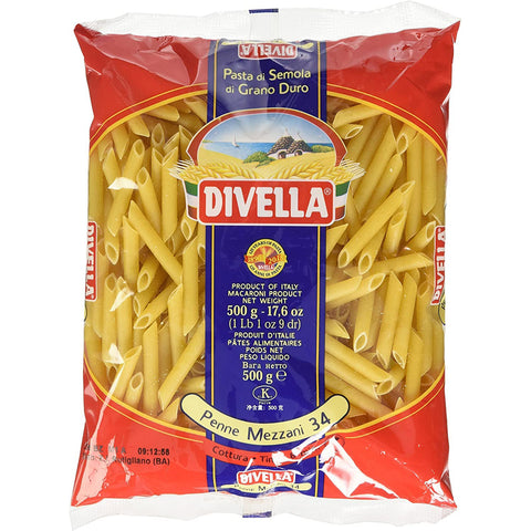 Divella Pasta 100% Italienisch N° 34 penne Mezzani 500g 10x Original italienisch
