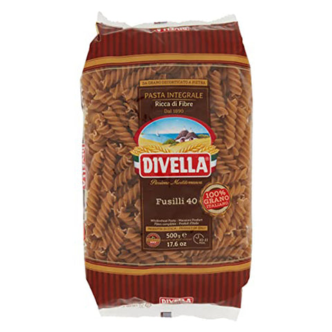 Divella Pasta Divella Fusilli integrale n. 40 Vollkor italienisch Nudeln 500 g 10x italienisch Original + kostenlos polpa 400 g