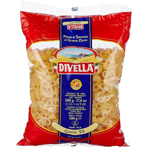 Divella Kurze Pasta Divella Gomiti N. 53 Hartweizengrieß Pasta Nudeln Packung 5x 500g italienisch Original 8005121000535