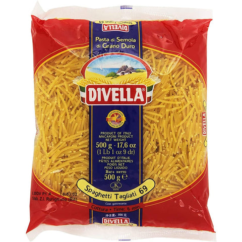 Divella Längliche Pasta Divella Pasta Divella 100% Italienisch N°69 Spaghetti tagliati 500 g 10x italienisch Original 8005121000696