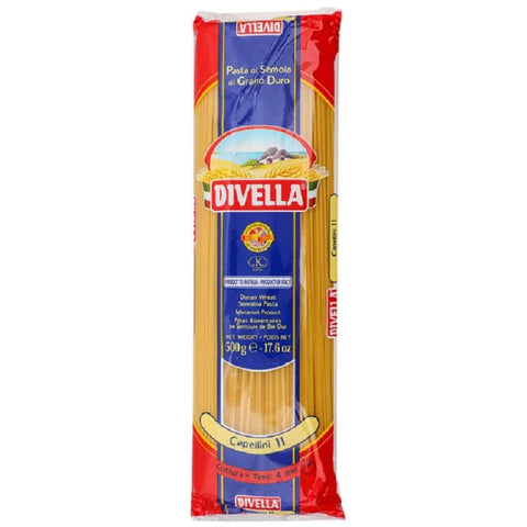 Divella Nudeln & Pasta Divella Capellini N. 11 Hartweizengrieß Pasta Italienische Nudeln 500g Packung 10x Original italienisch inkl. Italian Gourmet Polpa di Pomodoro 400g Dose 8005121000115
