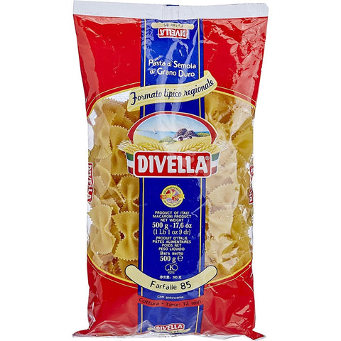 Divella Nudeln & Pasta Divella Farfalle N. 85 Hartweizengrieß Pasta Italienische Nudeln 500 g Packung Nudeln & Pasta italienisch Original 8005121002850