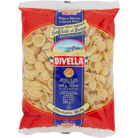 Divella Nudeln & Pasta Divella Orecchiette N. 86/P Hartweizengrieß Pasta Italienische Nudeln Packung 10x 500g inkl. Italian Gourmet Polpa di Pomodoro 400g Dose Original italienisch 8005121002102