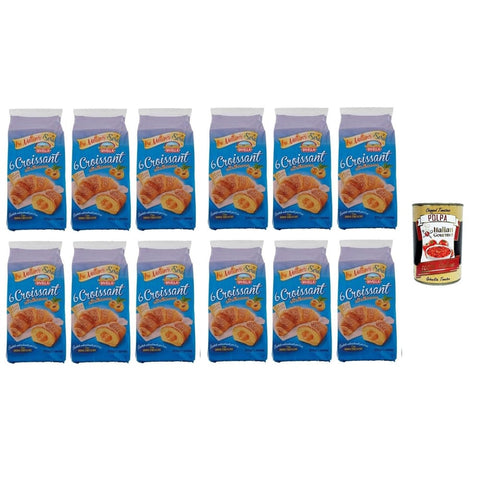Divella Snack Kuchen & Backwaren Divella Croissant all'Albicocca, Croissants mit Aprikosenfüllung, 12x 270g Packung, Jede Packung enthält 6 Croissants Original italienisch inkl. Italian Gourmet Polpa 400g 8032804040014