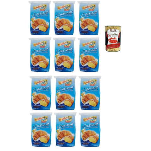 Divella Snack Kuchen & Backwaren Divella Croissant Classico, Croissants mit weicher Blätterteig, 12x 240g Packung, Jede Packung enthält 6 Croissants Original italienisch inkl. Italian Gourmet Polpa 400g 8032804040014