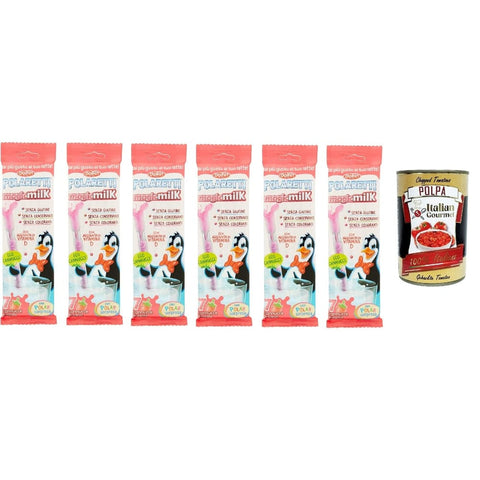Dolfin Knabberartikel Dolfin Polaretti MagicMilk Strohhalme Erdbeere Ohne Konservierungsstoffe glutenfrei und ohne Farbstoffe Packungen (42 6x italienisch Original 8002267021349