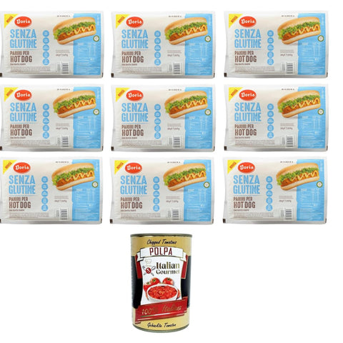 Doria Brötchen Doria Panini per Hot Dog senza glutine Glutenfreies Hot Dog Panini 9x 150gr inkl. Italian Gourmet polpa 400g Original italienisch 8033267890734