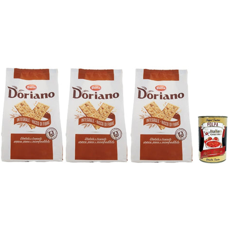 Doria Chips Doria Doriano Crackers Integrali Vollkorn Salzgebäck gesalzen kekse 3x 700 g inkl. Italian Gourmet polpa 400g Original italienisch 8000605830745