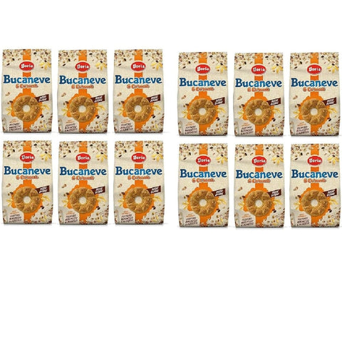 Doria Kekse Doria Bucaneve Biscotti ai 6 Cereali Kekse mit Hafer Dinkel Weizen Reis Buchweizen und Gerste Beutel 12x 300g italienisch Original 8000605151710