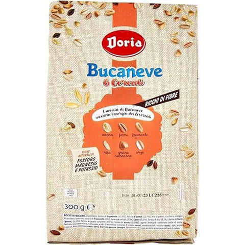 Doria Kekse Doria Bucaneve Biscotti ai 6 Cereali Kekse mit Hafer Dinkel Weizen Reis Buchweizen und Gerste Beutel 12x 300g italienisch Original 8000605151710