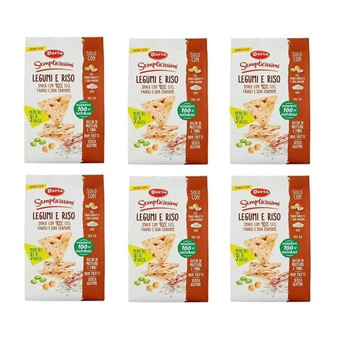 Doria Legumi e Riso Snack con Ceci, Fagioli e Soia Edamame Hülsenfrüchte und Reis Snack mit Kichererbsen 6x60g Original italienisch
