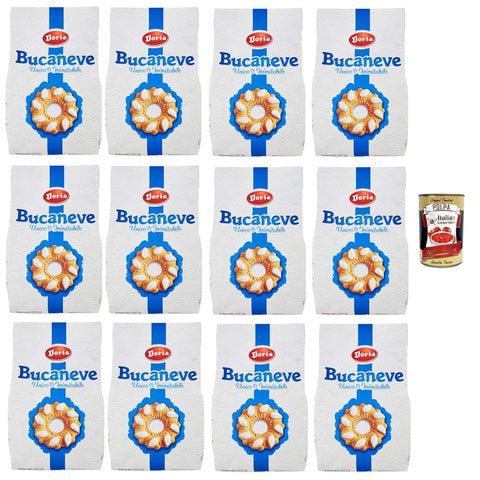 Doria Snack Kuchen & Backwaren Doria Kekse Bucaneve Butterkeks kekse mit Zucker 12x400 g italienisch Original + kostenlos polpa 400 g 8000605041691
