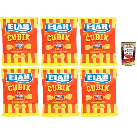 Elah Snack Kuchen & Backwaren Elah Cubik Toffee La caramella classica Mou al latte, Die Klassische Milch Mou Süßigkeiten, bonbons lollies 6x 150 g inkl. Italian Gourmet polpa 400g Original italienisch 8032804040014