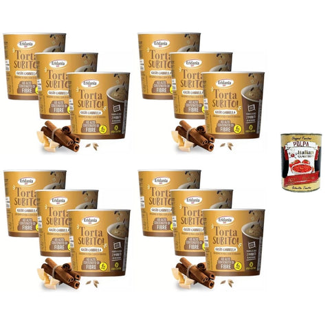 Eridania Koch- & Backzutaten Eridania Torta Subito Preparato per torta al gusto di Cannella Kuchenmischung mit Zimtgeschmack 12x 60gr Original italienisch inkl. Italian Gourmet Polpa 400g 8032804040014