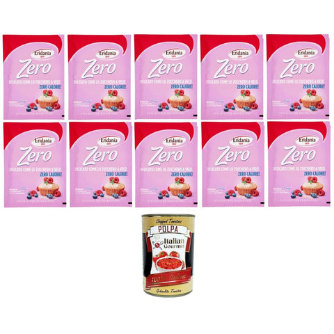 Eridania Puderzucker Eridania Zero Delicato Come lo Zucchero a Velo Zero Delicate Like Puderzucker 10x80 g inkl. Italian Gourmet polpa 400g Original italienisch 8032804040014