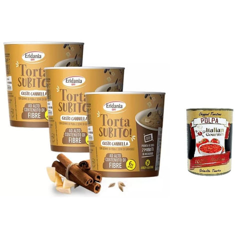Eridania- Torta Koch- & Backzutaten Eridania- Torta Subito Preparato per torta al gusto di Cannella Kuchenmischung mit Zimtgeschmack 3x60 g italienisch Original Pastasauce + kostenlos polpa 400 g 8032804040014