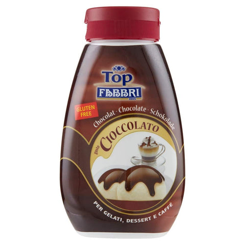 Fabbri Topping sauce Cioccolato Schokolade für Eis Desserts und Kaffee Gluten-frei gebrauchsfertige Sauce 225 g 6x italienisch Original Pastasauce