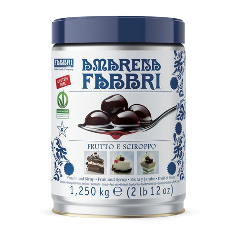 Fabbri 1905 Amarena Kirschen in Sirup | Entsteinte Kirschen aus Italien in Sirup eingelegt | Ideales Topping für Eis, Joghurt, Dessert und Cocktails. Inhalt: 1,250 kg italienisch Original
