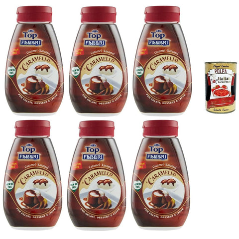 Fabbri Topping Caramello süße Karamellsauce für Eis Desserts und Kaffee Gluten-frei gebrauchsfertige Sauce dessertsaucen 6x225 g italienisch Original Pastasauce