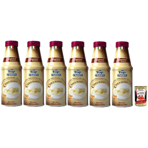 Fabbri Sirupe Fabbri Topping sauce Cioccolato Bianco, Weiße Schokolade für Eis, Desserts und Kaffee 6x 950 g Gluten frei gebrauchsfertige Sauce italienisch Original 80711964