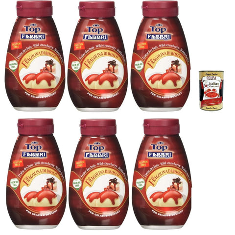 Fabbri Sirupe Fabbri Topping sauce Frutti di bosco, Beeren für Eis, Desserts und Kaffee 6x 225g Gluten-frei gebrauchsfertige Sauce Original italienisch inkl. Italian Gourmet Polpa 400g 8032804040014