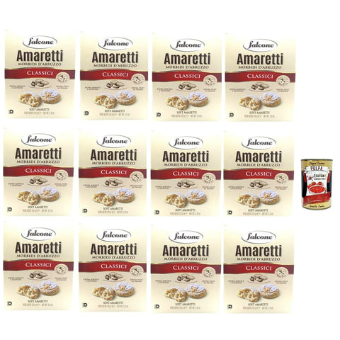 Falcone Snack Kuchen & Backwaren Falcone Amaretti Morbidi d´Abruzzo 'Weiche Amaretti' Traditionelle italienische Kekse 12x170 g italienisch Original + kostenlos polpa 400 g 8023696005762