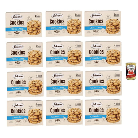 Falcone Snack Kuchen & Backwaren Falcone Cookies Cioko Latte, Kekse mit Milchschokoladenstückchen 12x 200g Original italienisch inkl. Italian Gourmet Polpa 400g 660805000911