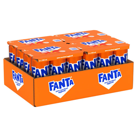 Fanta Zero Sucres Orangengeschmack mit italienischem Orangensaft ohne Zuckerzusatz und Konservierungsstoffe 100% recycelbar erfrischender Geschmack - à 330 ml