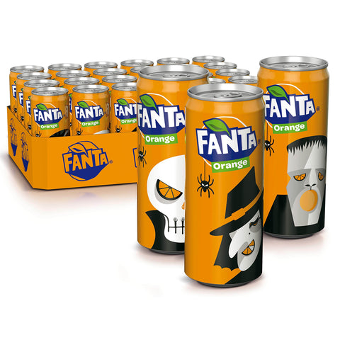 Fanta Orange, Super frische Limonade mit Orangengeschmack und Spaß Garantie in coolen Dosen 6x330ml Original italienisch Getränk